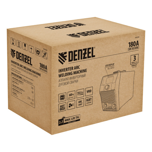 Аппарат инвертор. дуговой сварки SDR-185 Ultra, 180 А, ПВ 60% Denzel по ценам производителя в Уфе с доставкой по всей России