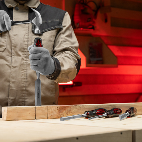 Набор долот-стамесок плоских "Тигровый глаз", 4 шт, 6-12-18-24 мм Matrix по ценам производителя в Уфе с доставкой по всей России