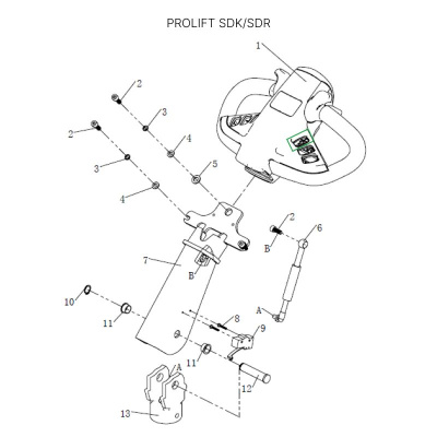Корпус кнопки подъема-опускания вил для штабелеров SDR 1533/1536/1545S/1645/1656/2036/2045, SDK по ценам производителя в Уфе с доставкой по всей России