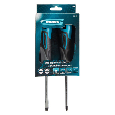 Набор отверток комбинированный 2 шт, S2, трехкомпонентная рукоятка Gross по ценам производителя в Уфе с доставкой по всей России