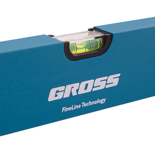 Уровень алюминиевый, 1800 мм, усиленный с ударопрочными заглушками, рукоятки, 3 глазка Gross по ценам производителя в Уфе с доставкой по всей России