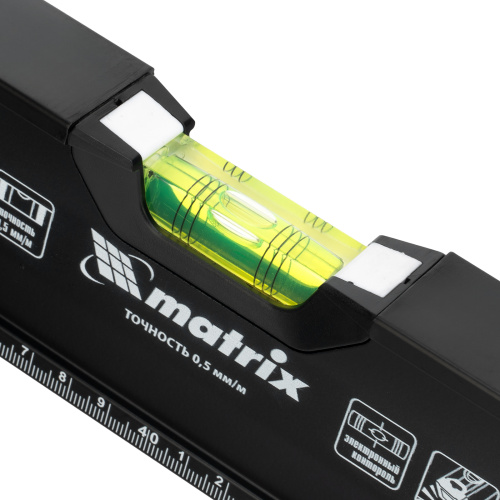 Уровень алюминиевый, усиленный, фрезерованный, 3 глазка, двухкомпонентные рукоятки, 800 мм Matrix по ценам производителя в Уфе с доставкой по всей России