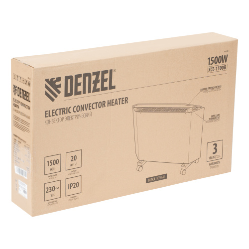 Конвектор электрический XCE-1500 B, 230 В, 1500 Вт, X-образный нагреватель Denzel по ценам производителя в Уфе с доставкой по всей России