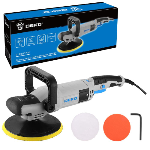 Шлифмашина полировальная сетевая DEKO P1500-D PRO, 180мм, 1500 Вт по ценам производителя в Уфе с доставкой по всей России
