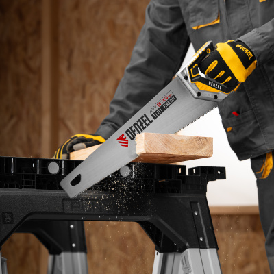 Ножовка по дереву, 450 мм, 11 TPI, зуб 3D, металлопластиковая рукоятка Denzel по ценам производителя в Уфе с доставкой по всей России