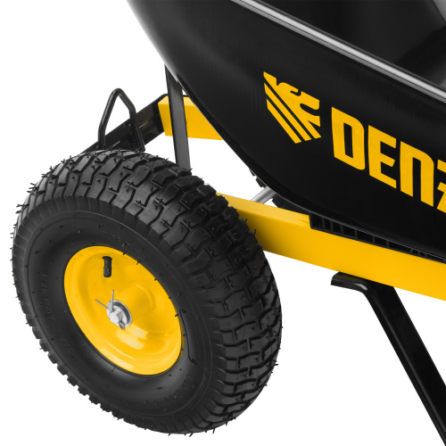 Тачка строительная, усиленная, объем 140 л, 250 кг, двухколесная, колесо 15х6.00-6 Denzel по ценам производителя в Уфе с доставкой по всей России