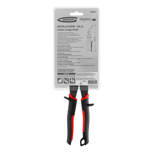 Ножницы по металлу "Piranha", 270 мм, прямой и левый проходной рез, сталь СrMo, двухкомпонентные рукоятки Gross по ценам производителя в Уфе с доставкой по всей России