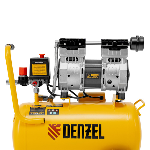 Компрессор DLS950/24 безмаслянный малошумный 950 Вт, 165 л/мин, ресивер 24 л Denzel по ценам производителя в Уфе с доставкой по всей России