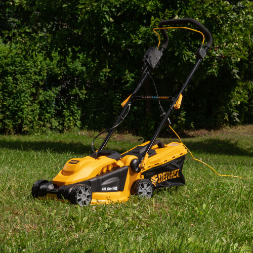 Газонокосилка электрическая GM-1200, 1200 Вт, ширина 32 см, 3 уровня, травосборник 25 л. Denzel по ценам производителя в Уфе с доставкой по всей России
