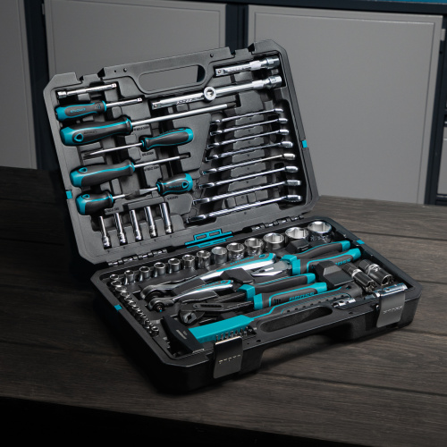 Набор инструментов, 1/4", 1/2", CrV, 120 зубьев, 76 предметов Gross по ценам производителя в Уфе с доставкой по всей России