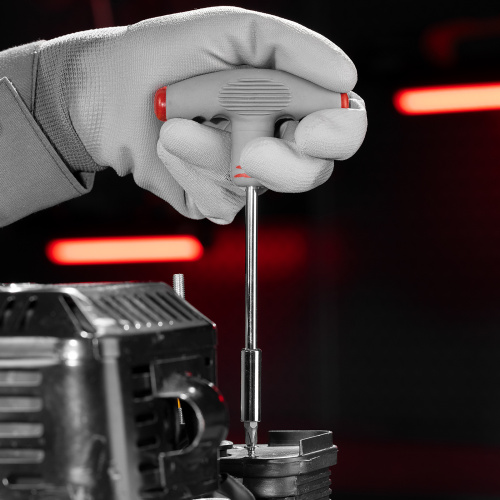 Отвертка с Т-образной эргономичной ручкой и набором бит, 11 шт, CrV Matrix по ценам производителя в Уфе с доставкой по всей России