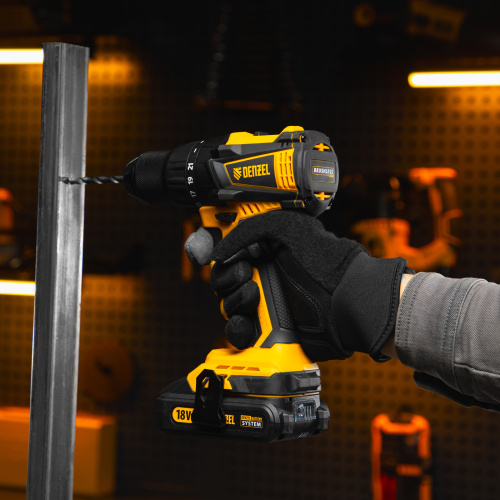 Дрель-шуруповерт аккумуляторная, бесщет. BLDL-IB-18-0, Li-Ion, 18 В Denzel по ценам производителя в Уфе с доставкой по всей России