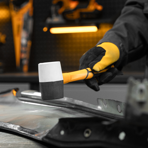 Киянка резиновая, 225 г, черно-белая, фибергласовая рукоятка c TPR покрытием Denzel по ценам производителя в Уфе с доставкой по всей России