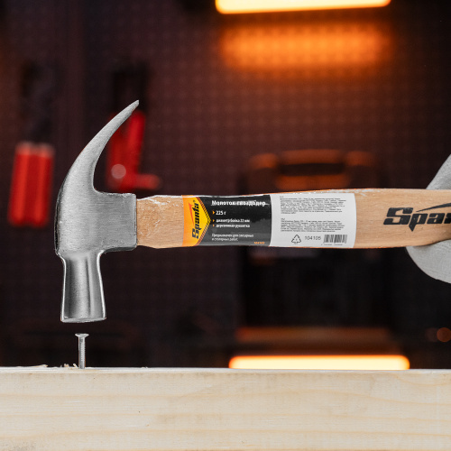 Молоток-гвоздодер, 225 г, боек 22 мм, деревянная рукоятка Sparta по ценам производителя в Уфе с доставкой по всей России