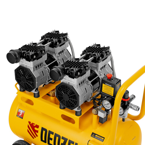 Компрессор безмасляный, малошумный DLS 1500/50, 1500 ВТ, 2x750, 50 л, 260 л/мин Denzel по ценам производителя в Уфе с доставкой по всей России