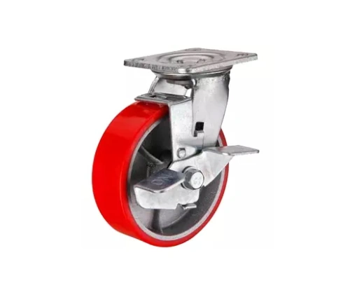 Колесо большегрузное поворотное SCpb 93 75 мм полиуретановое с тормозом (N) по ценам производителя в Уфе с доставкой по всей России