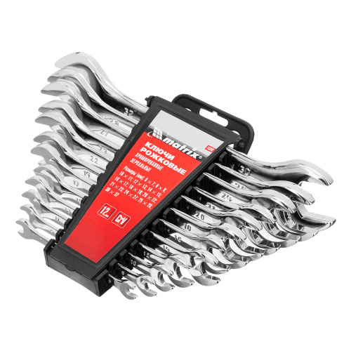 Набор ключей рожковых 12 шт, (6-32мм) CrV, EllipticaL зеркальное хромирование Matrix по ценам производителя в Уфе с доставкой по всей России