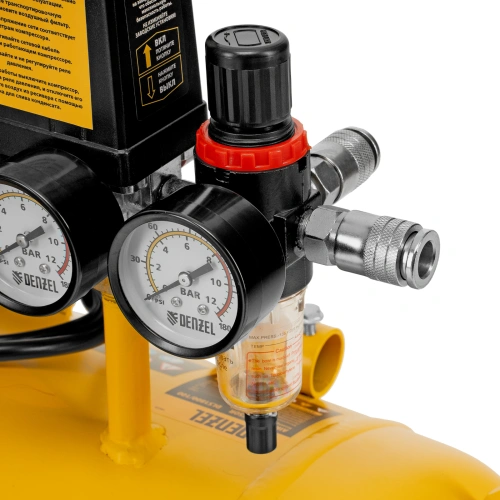 Компрессор безмасляный, малошумный DLS 1800/100,1800 Вт, 3x600, 100 л, 345 л/мин Denzel по ценам производителя в Уфе с доставкой по всей России