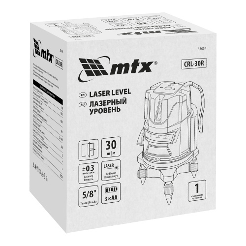 Лазерный уровень CRL-30R, 30 м, красный луч, батарейки, резьба 5/8" MTX по ценам производителя в Уфе с доставкой по всей России