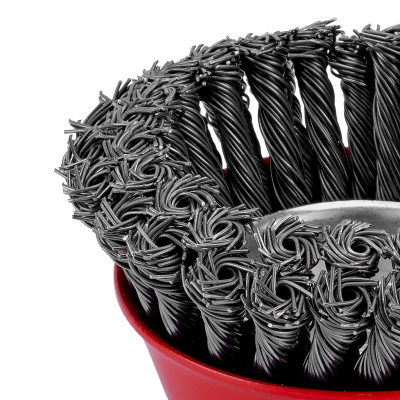 Щетка для УШМ, 125 мм, М14, "чашка", двухрядная, крученая проволока 0.8 мм Matrix по ценам производителя в Уфе с доставкой по всей России