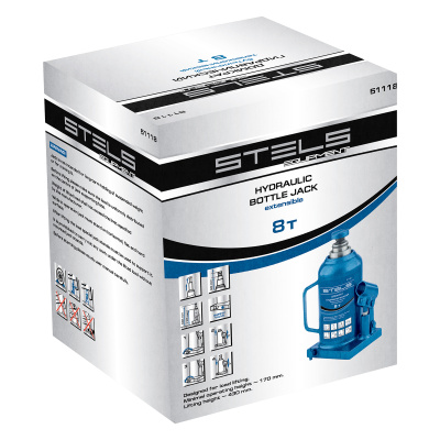 Домкрат гидравлический бутылочный телескопический, 8 т, H подъема 170-430 мм Stels купить в Москве с доставкой по всей России | ProtosMarket.ru