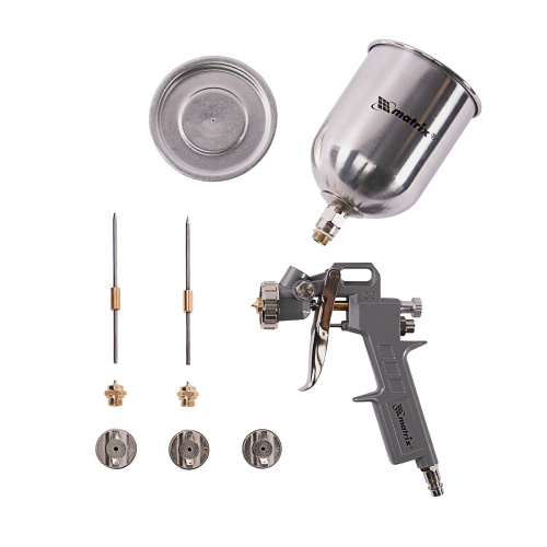 Краскораспылитель пневматический с верхним бачком V 0.6 л, сопло D 1.2, 1.5 и 1.8 мм Matrix по ценам производителя в Уфе с доставкой по всей России