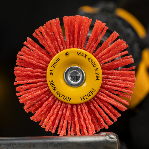 Щетка для дрели, 65 мм, Плоская, со шпилькой, нейлоновая щетина Denzel по ценам производителя в Уфе с доставкой по всей России