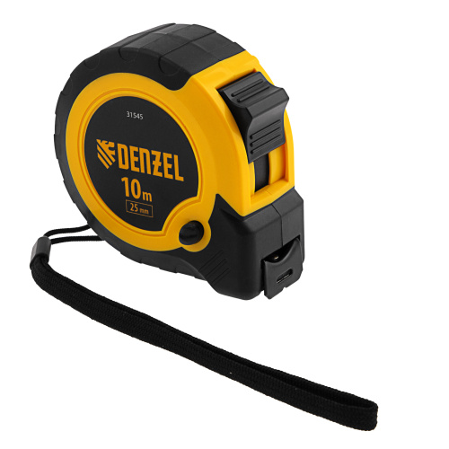 Рулетка 10м х 25мм, двухкомп. корпус, кнопка-пауза Denzel по ценам производителя в Уфе с доставкой по всей России