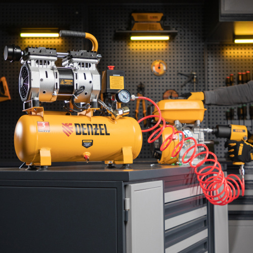 Компрессор DLS650/10 безмаслянный малошумный 650 Вт, 120 л/мин, ресивер 10 л Denzel по ценам производителя в Уфе с доставкой по всей России