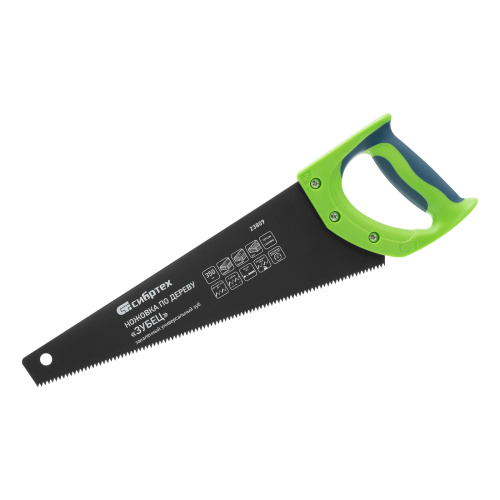 Ножовка по дереву "Зубец", 350 мм, 7-8 TPI, каленый зуб 2D, защитное покрытие, двухкомпонентная рукоятка Сибртех по ценам производителя в Уфе с доставкой по всей России