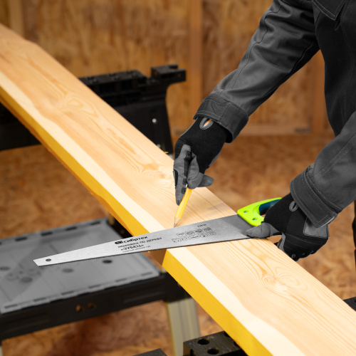 Ножовка по дереву"Зубец" для точных пильных работ, 450 мм, каленый зуб 2D, 14 TPI, двухкомпонентная рукоятка Сибртех по ценам производителя в Уфе с доставкой по всей России