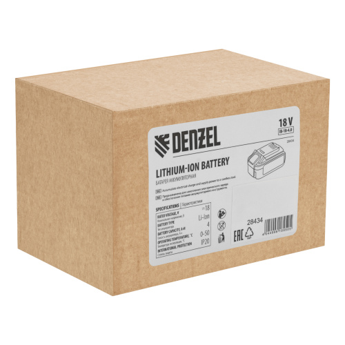 Батарея аккумуляторная IB-18-4.0, Li-Ion, 18 В, 4.0 А/ч Denzel по ценам производителя в Уфе с доставкой по всей России