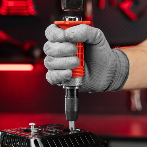 Отвертка ударно-поворотная 1/2, набор бит, 6 шт, обрезиненная ручка, пластиковый бокс Matrix по ценам производителя в Уфе с доставкой по всей России