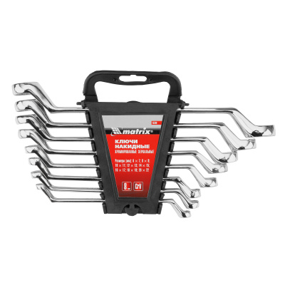 Набор ключей накидных 8 шт, 6-22мм, CrV, Elliptical, зеркальное хромирование Matrix по ценам производителя в Уфе с доставкой по всей России