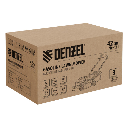 Газонокосилка бензиновая GLD-420, 146 см3, ширина 42 см, 40 л Denzel по ценам производителя в Уфе с доставкой по всей России