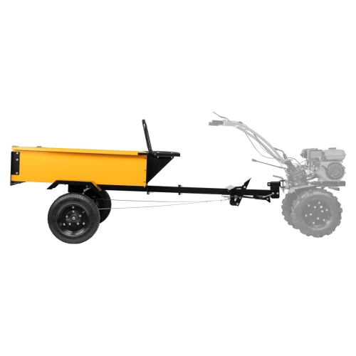 Прицеп для мотоблока TT-500, оцинк., груз. 500 кг, рег. сцепка, колеса 4.00-10, в упаковке Denzel по ценам производителя в Уфе с доставкой по всей России