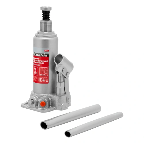 Домкрат гидравлический бутылочный, 3 т, высота подъема 194-372 мм, в пластиковый кейсе Matrix по ценам производителя в Уфе с доставкой по всей России