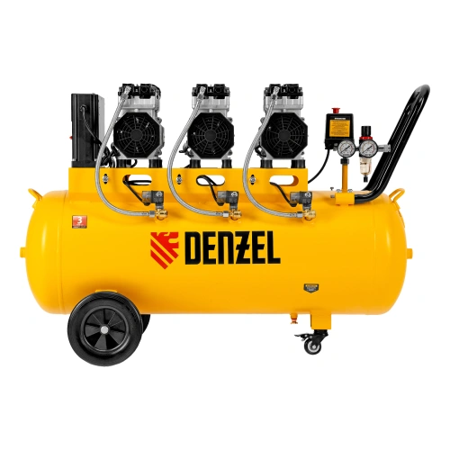 Компрессор безмасляный, малошумный  DLS 2250/100, 2250 Вт, 3x750, 100 л, 410 л/мин блок управления/ Denzel по ценам производителя в Уфе с доставкой по всей России