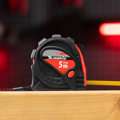 Рулетка Status Magnet 3 fixations,5 м х 25 мм,обрезиненный корпус,зацеп с магнитом Matrix по ценам производителя в Уфе с доставкой по всей России