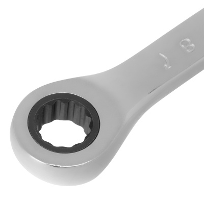 Ключ комбинированный трещоточный, 8 мм, CrV, зеркальный хром Matrix Professional по ценам производителя в Уфе с доставкой по всей России