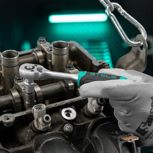 Набор инструментов, 1/2",3/8", 1/4", CrV, пластиковый кейс 142 предмета Stels по ценам производителя в Уфе с доставкой по всей России