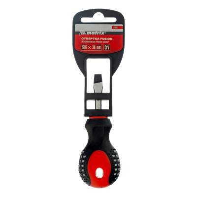 Отвертка Fusion, SL6 х 38 мм, CrV, трехкомпонентная рукоятка "Anti slip" Matrix по ценам производителя в Уфе с доставкой по всей России
