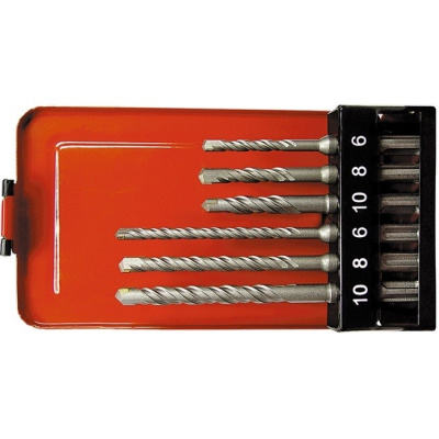 Набор буров по бетону, 6-8-10 х 110.6-8-10 х 160 мм, 6 шт, в пластиковой коробке, SDS Plus Matrix по ценам производителя в Уфе с доставкой по всей России