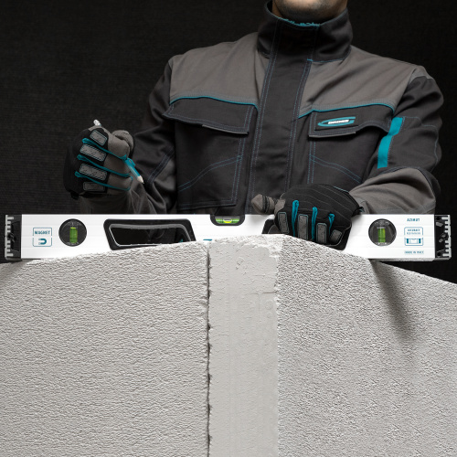 Уровень алюминиевый, 600 мм, усиленный, рукоятки, фрезерованный, 3 глазка, магнитный Gross по ценам производителя в Уфе с доставкой по всей России