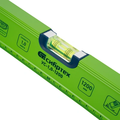 Уровень алюминиевый УС-1, 0-1200, фрезерованный, 3 глазка, рукоятки, 1200 мм Сибртех по ценам производителя в Уфе с доставкой по всей России