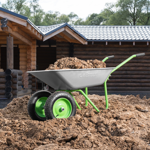 Тачка садовая, 2-х колесная, грузоподъемность 120 кг, объем 65 л Сибртех по ценам производителя в Уфе с доставкой по всей России