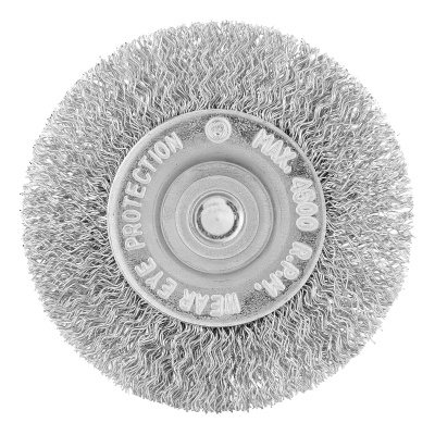 Щетка для дрели, 60 мм, плоская со шпилькой, витая проволока Сибртех по ценам производителя в Уфе с доставкой по всей России