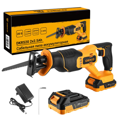 Сабельная пила аккумуляторная DEKO DKRS20, 20В, 2х2.5Ач по ценам производителя в Уфе с доставкой по всей России