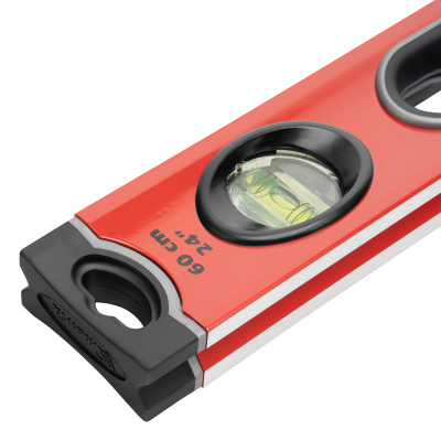 Уровень алюминиевый, 600 мм, 3 глазка, ударопрочные заглушки, двухкомпонентные ручки Matrix ProFI по ценам производителя в Уфе с доставкой по всей России