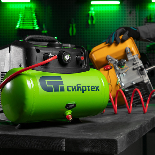 Компрессор воздушный безмаслянный BL 1100/6 1100Вт, ресивер 6 литров, 180 л/мин Сибртех по ценам производителя в Уфе с доставкой по всей России